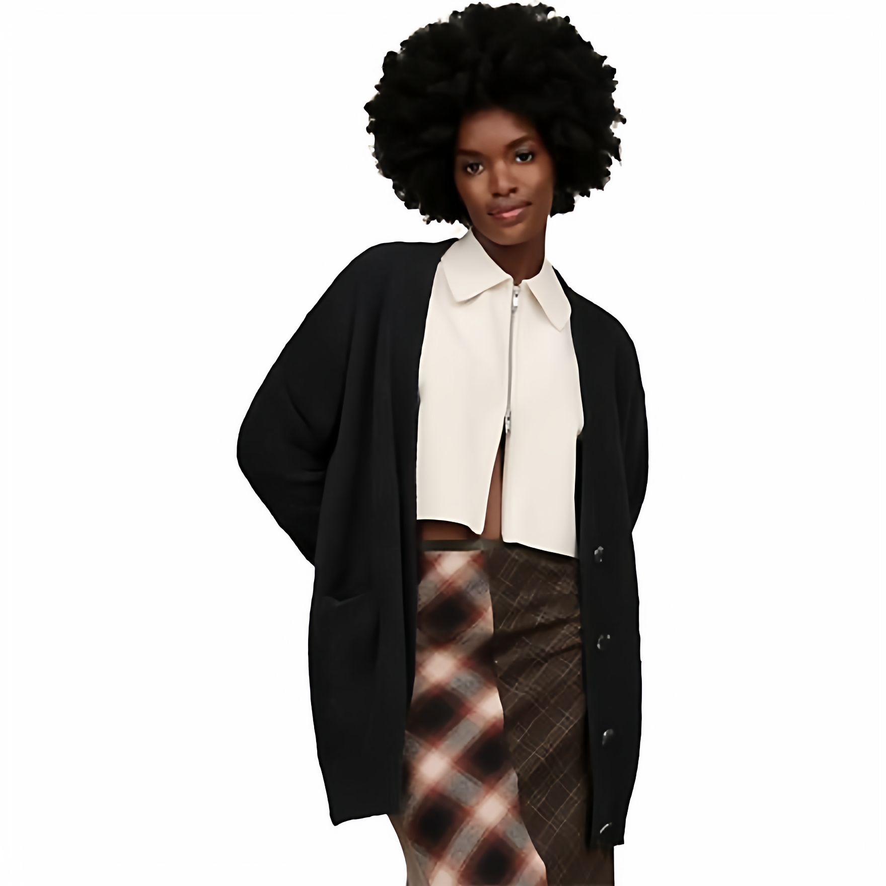 一件穿回本出口UXXwomen jaelyn Cardigan针织羊驼毛落肩开衫潮奢