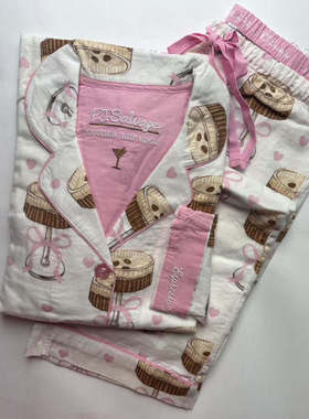 p.j. salvage马天尼系列 |柔软长袖长裤法兰绒睡衣套装