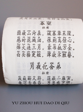 无聊了上厕所背诵古诗！纸巾古诗