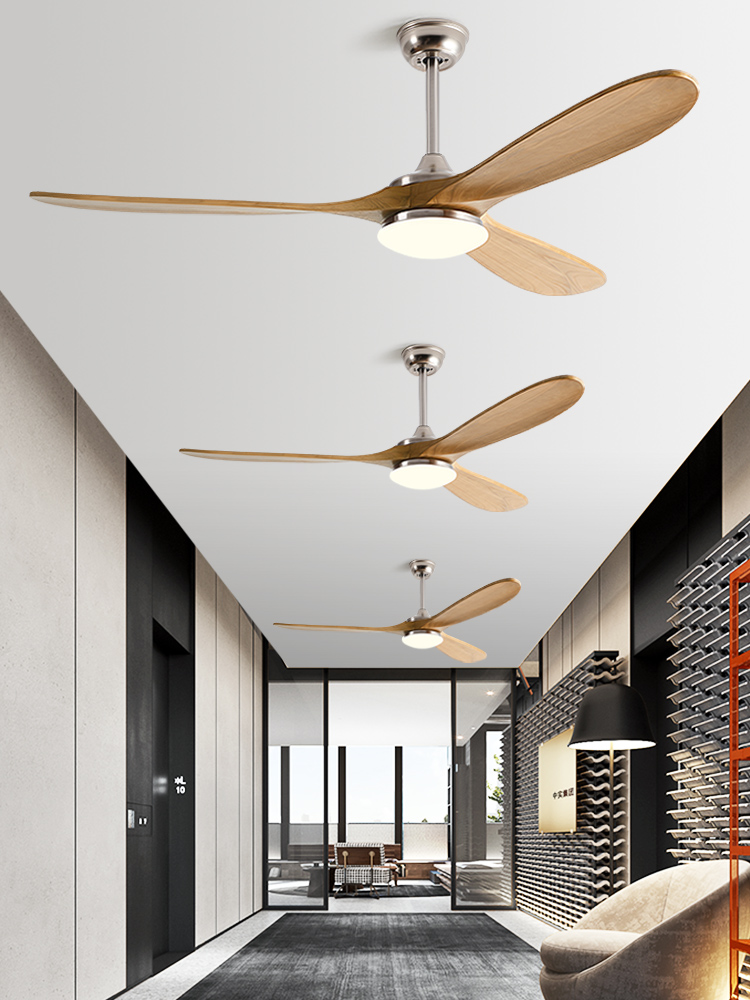 北欧实木风扇灯餐厅吊扇灯家用客厅大风力商用工业变频电风扇吊灯