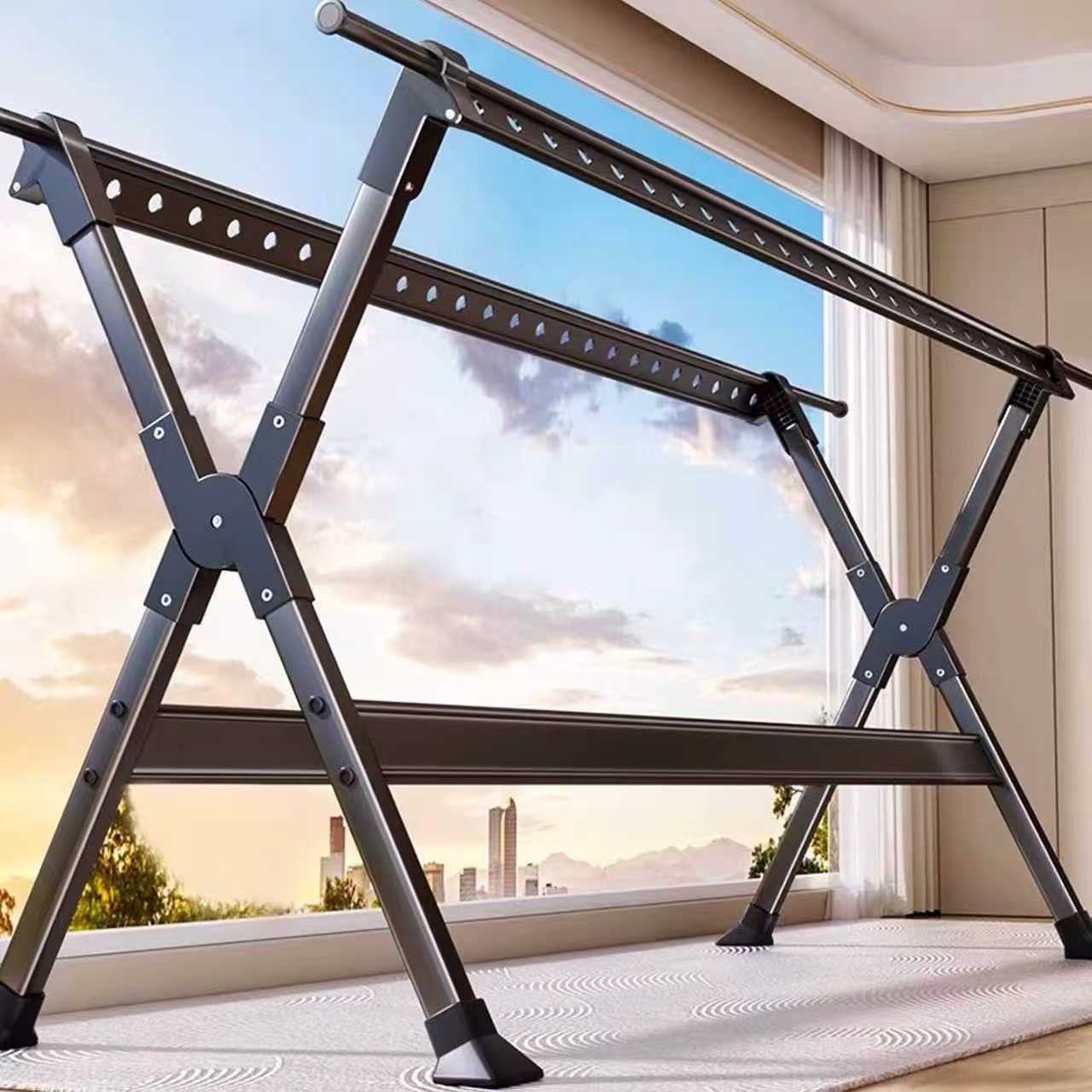 X型晾衣架可折叠不占地晾被子架