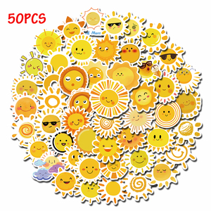50张可爱太阳笑脸装饰贴纸