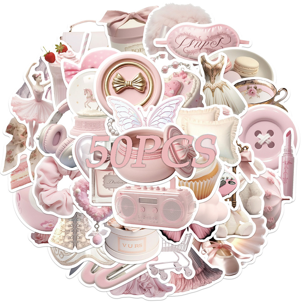 粉色梦幻少女心笔记本装饰贴纸