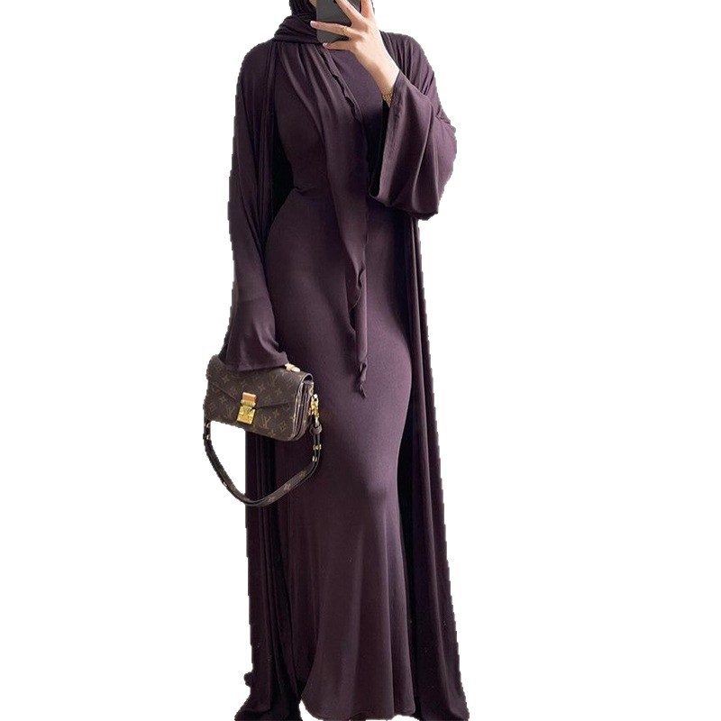 无品牌涤纶2025秋纯色连衣裙套装