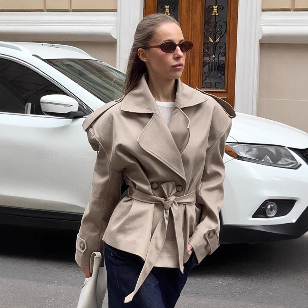 无品牌欧美风常规纯色外套女