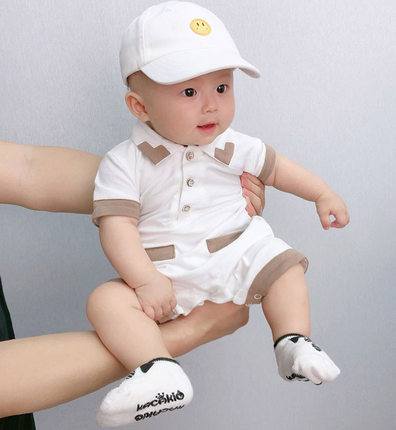 超萌婴儿服夏季薄款男宝宝夏天套装25网红新生儿纯棉连体哈衣可爱
