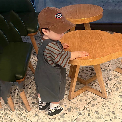 婴儿夏装短袖T恤0一3岁男宝宝夏天背带套装两件婴幼儿纯棉上衣服6