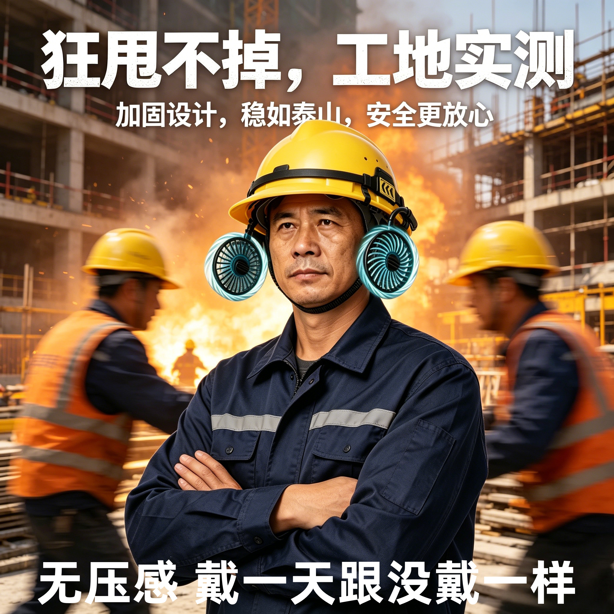 战波安全帽风扇遮阳帽图片