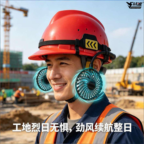 战波风扇空调制冷安全帽工地用