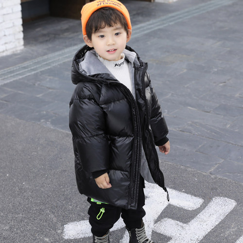 免洗中长款加厚儿童羽绒服