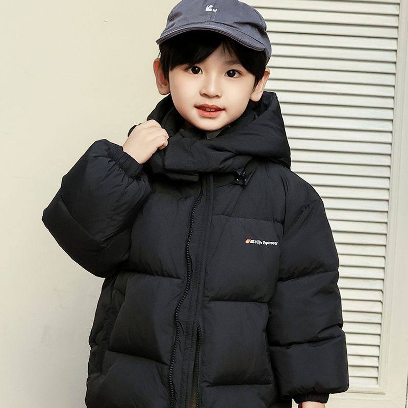 2025新款男童儿童中短款羽绒服小童宝宝拆帽立领加厚冬季童装外套