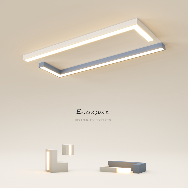 现代简约led吸顶灯创意长方形客厅灯中山主卧室灯大厅灯具餐厅灯
