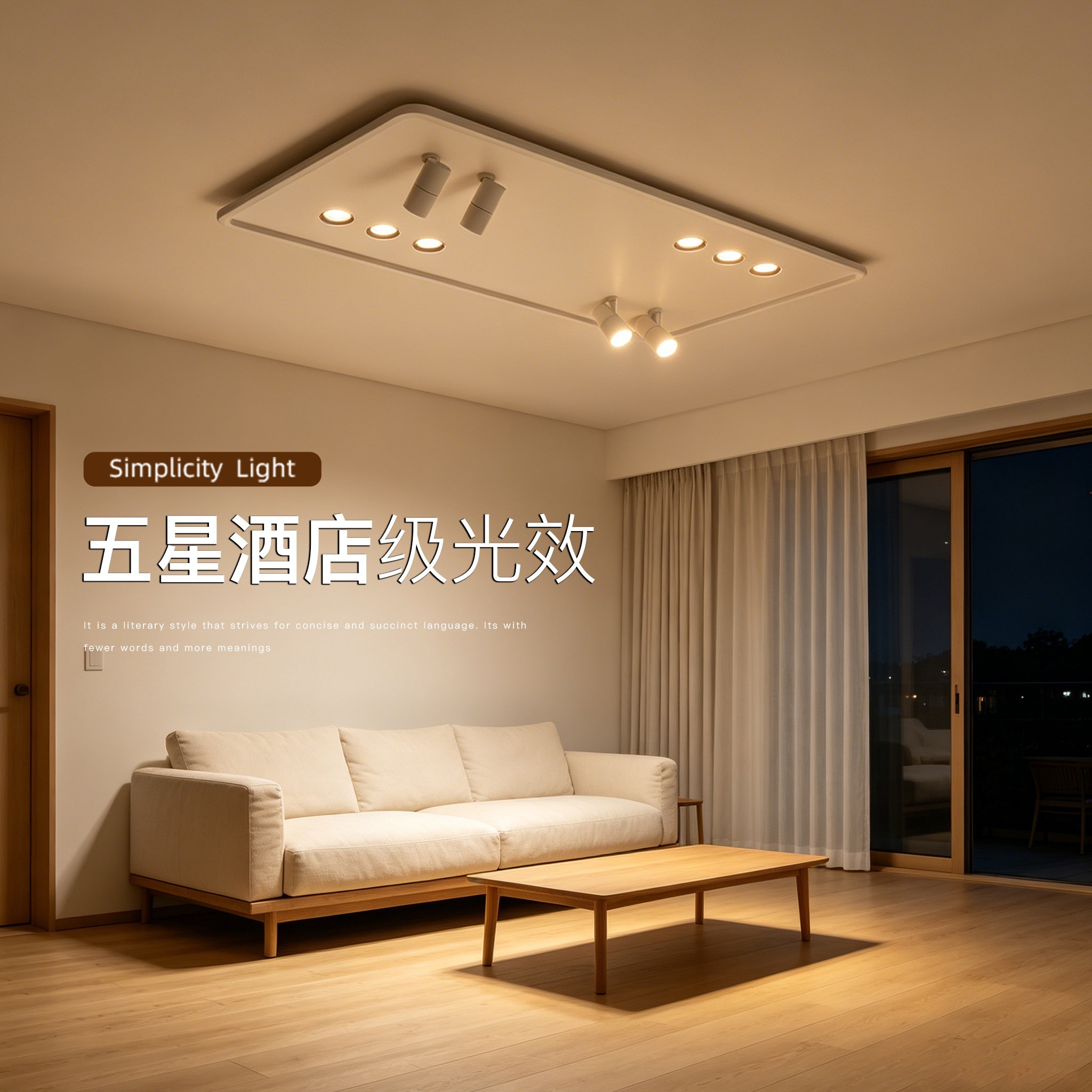 超亮led无主灯客厅卧室吸顶灯图片