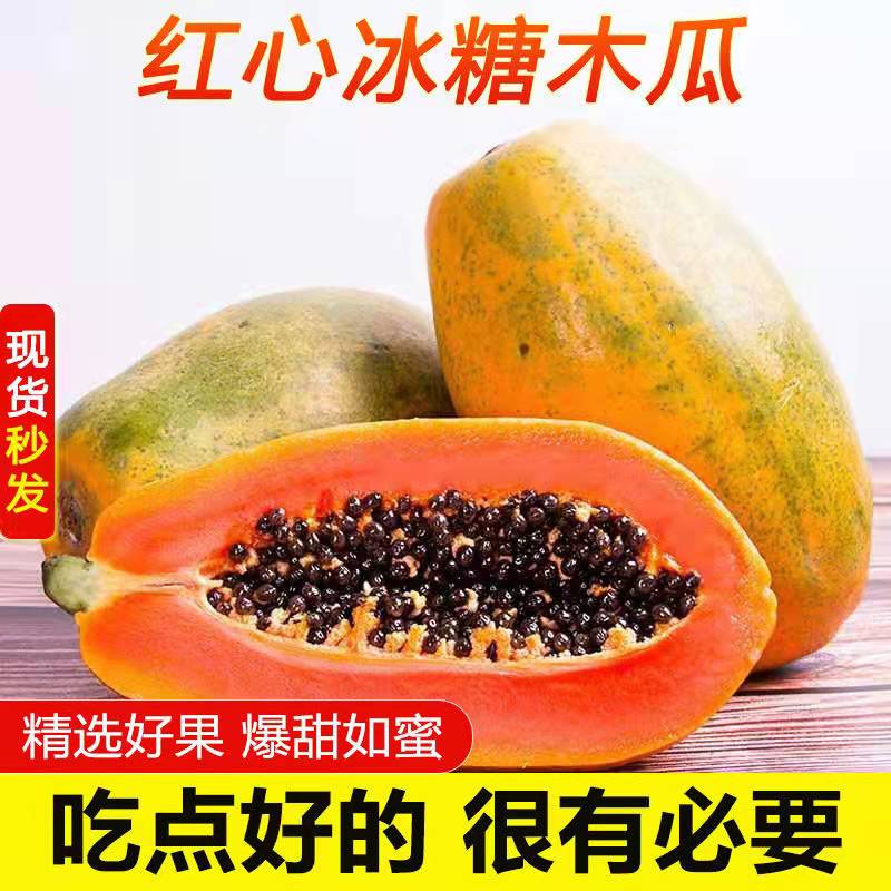 【正宗巨甜红心甜木瓜】冰糖木瓜牛奶当季新鲜水果当季包邮批发