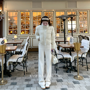 juanjuanyee【香榭丽】定制窄版直筒阔腿薄绒高腰垂感气质羊毛裤