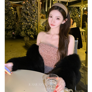 juanjuanyee 圣诞氛围重工小香风收腰抹胸上衣带肩带 名利场