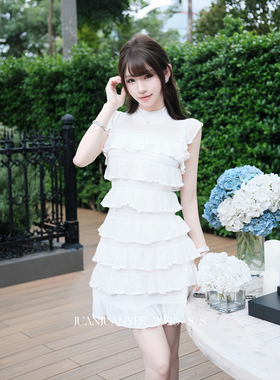 juanjuanyee【z1mm*蛋糕裙】yb9000+白富美名媛重工荷叶边连衣裙