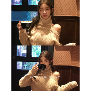 外穿毛衣 纯欲小心机高领露背露肩约会款 juanjuanyee 安妮日记