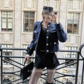 juanjuanyee 小个子宽松休闲短裤 搭配刚需 毛呢女高腰宽松a字裤