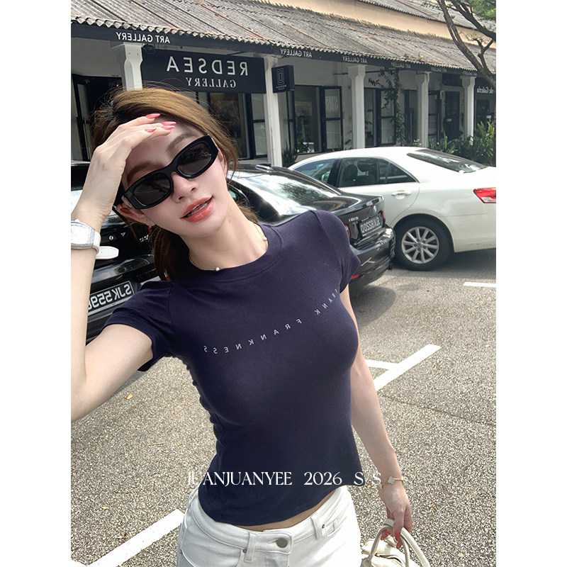 juanjuanyee【内搭小心机】修身运动显瘦百搭纯色高级感上衣T恤