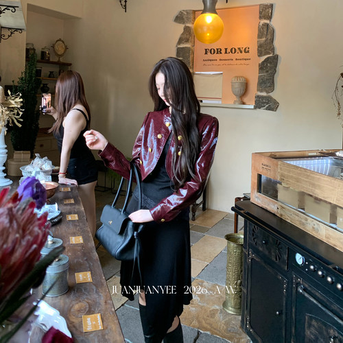 juanjuanyee  【波士顿】美式轻奢精致小众高订秀场百搭BD皮衣女