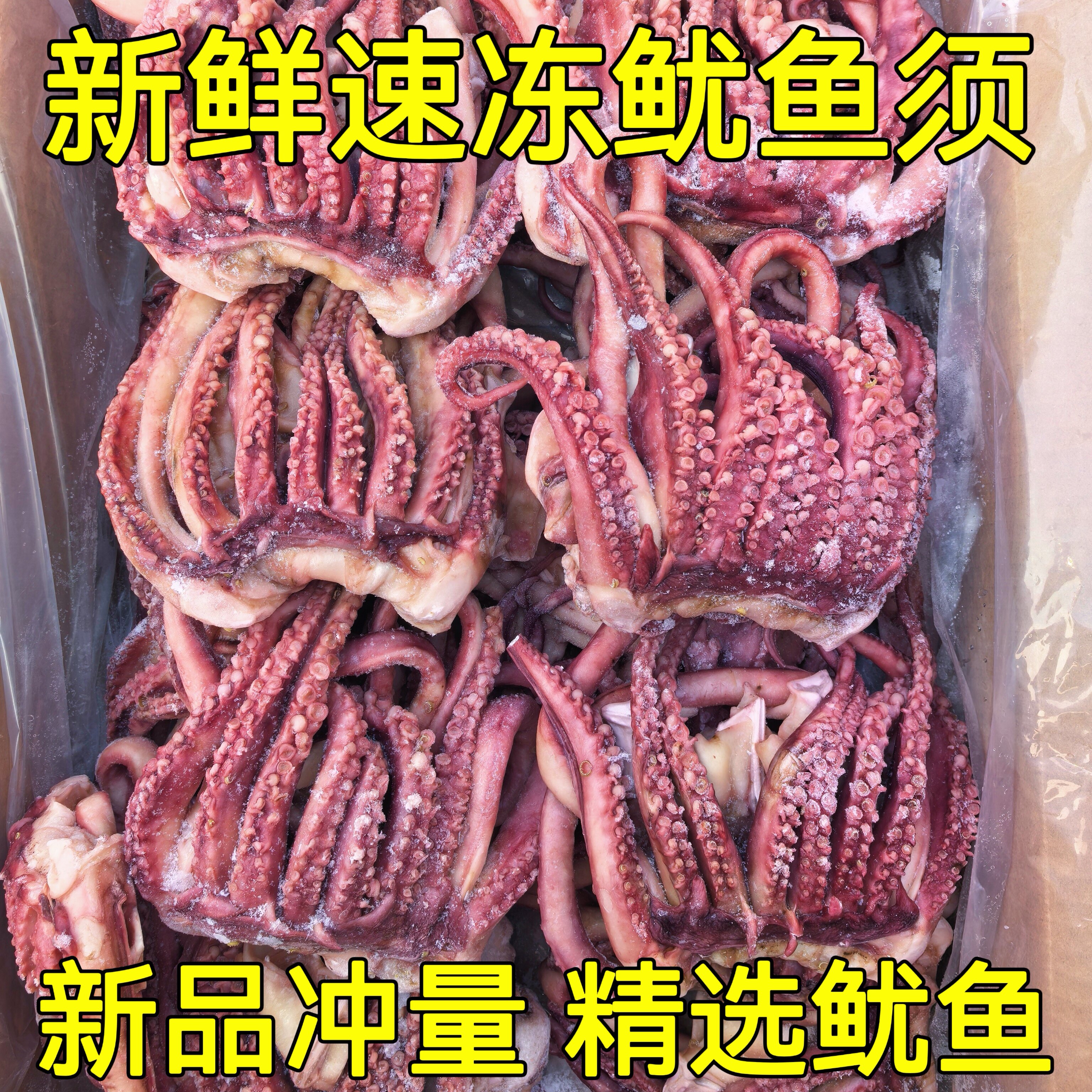 鱿鱼开片头须冷冻鱿鱼爪新鲜二本足大鱿鱼开片头海鲜铁板烧烤食材