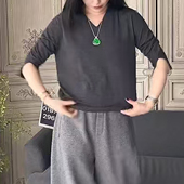 深圳南油＃2026早春新款 香港巴黎五区AK休闲宽松V领减龄长袖 上衣