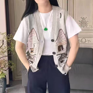 深圳南油#2026早春新款香港巴黎五区AK休闲宽松百搭针织马甲背心