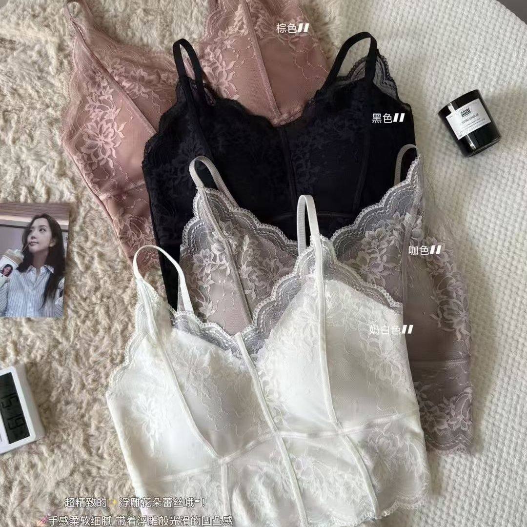 性感甜美V领蕾丝拼接美背内衣大胸显小一体杯聚拢无钢圈透气文胸,女士内衣/男士内衣/家居服,文胸,淘宝优惠券,粉丝福利购,淘宝优惠卷