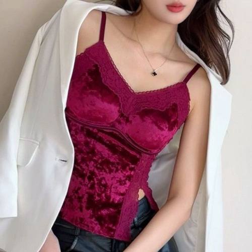 2025新款蕾丝吊带背心女内搭外穿性感美背文胸一体内衣