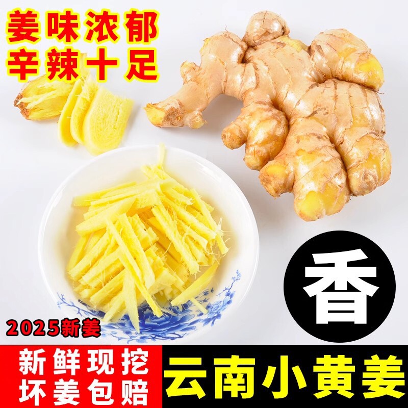 2025年新姜云南小黄姜新鲜生姜现挖山地月子沙老姜蔬菜5斤