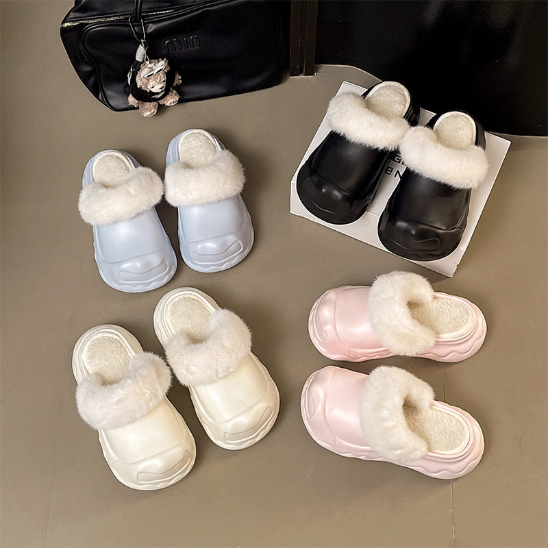 DIMIFEI 冬天简约云朵洞洞鞋包头加绒加厚百搭防滑厚底棉鞋拖鞋女,居家布艺,居家棉拖/棉鞋,淘宝优惠券,粉丝福利购,淘宝优惠卷