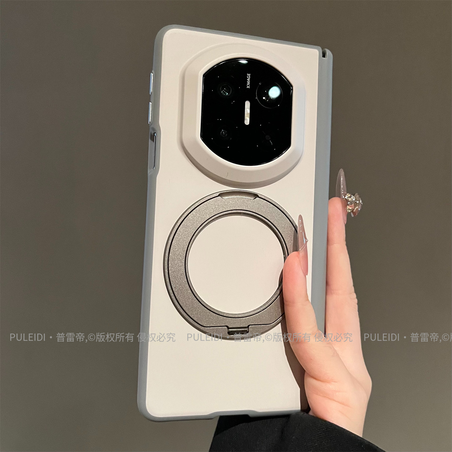 高档肤感磨砂旋转支架适用华为MateX7X6X5X3典藏版折叠屏手机壳磁吸双中轴简约轻奢风高级感新款防摔保护套