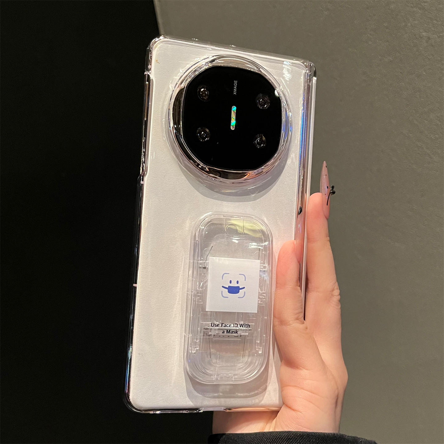 FaceID推拉折叠支架适用华为MateX6典藏版折叠屏手机壳MateX5磁吸中轴全包防摔MateX3超薄透明硬壳保护套