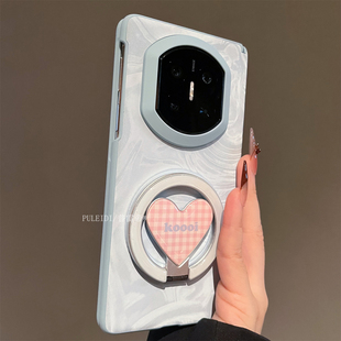 磁吸爱心支架适用华为MateX7典藏版折叠屏手机壳磁吸中轴MateX6高颜值X5X3高清玻璃前框防摔保护套