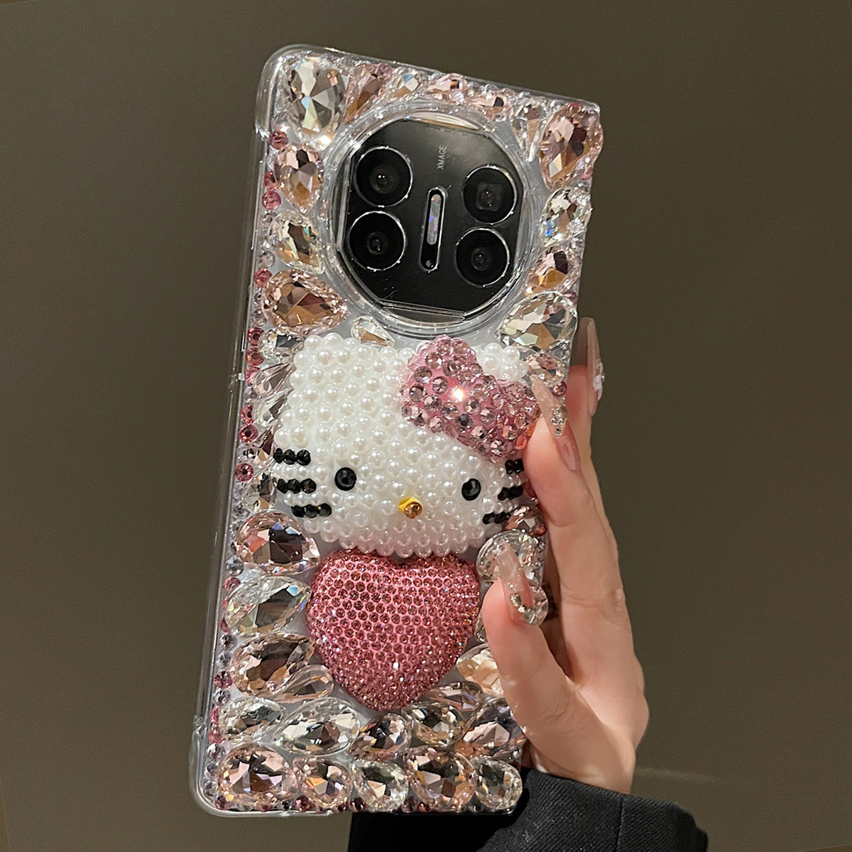 华为mateX6手机壳水钻可爱