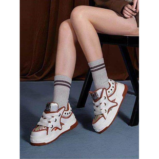 【敦煌联名】COCKTT 复古板鞋春季新款厚底增高女鞋百搭休闲