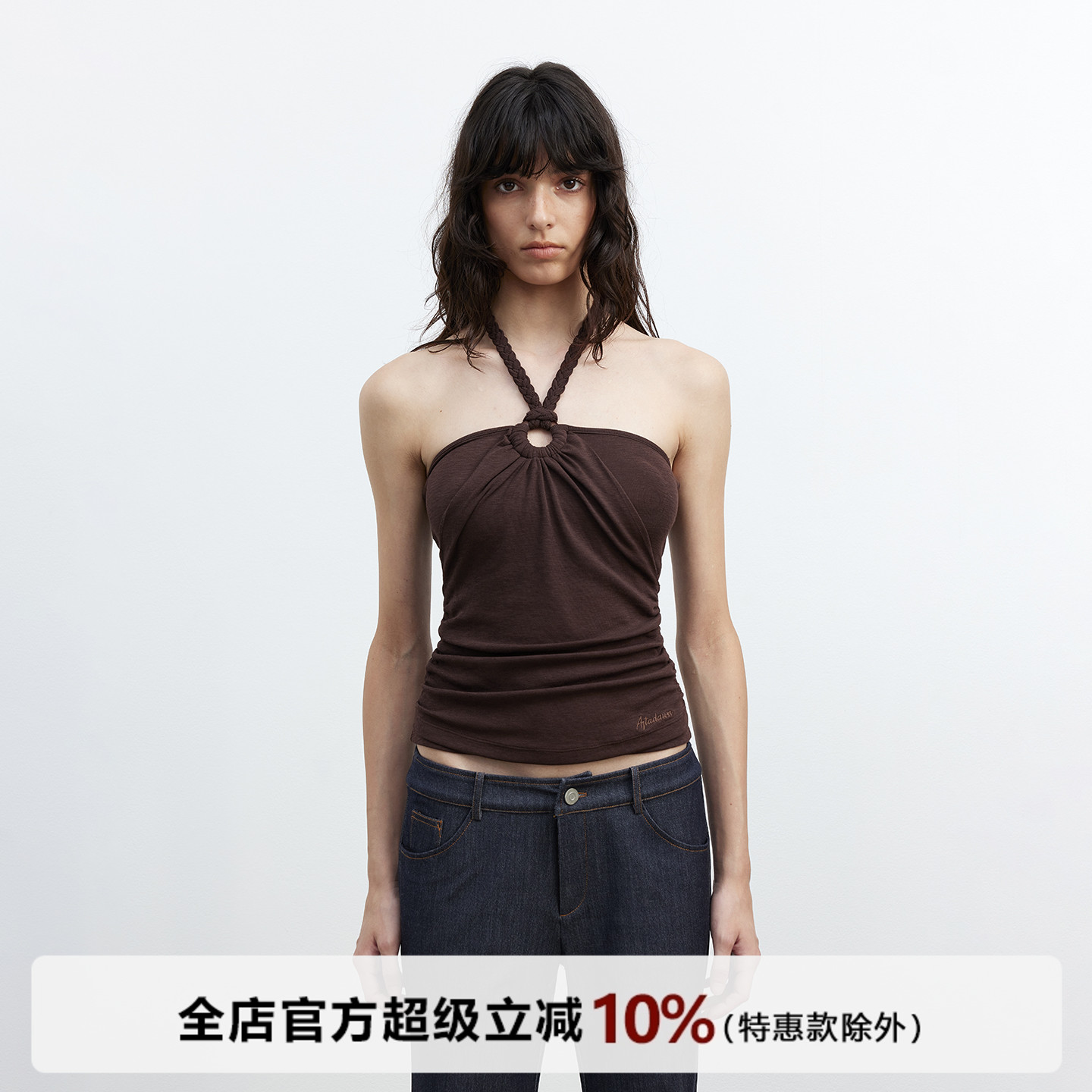 兰精莫代尔编织绳挂脖绑带吊带