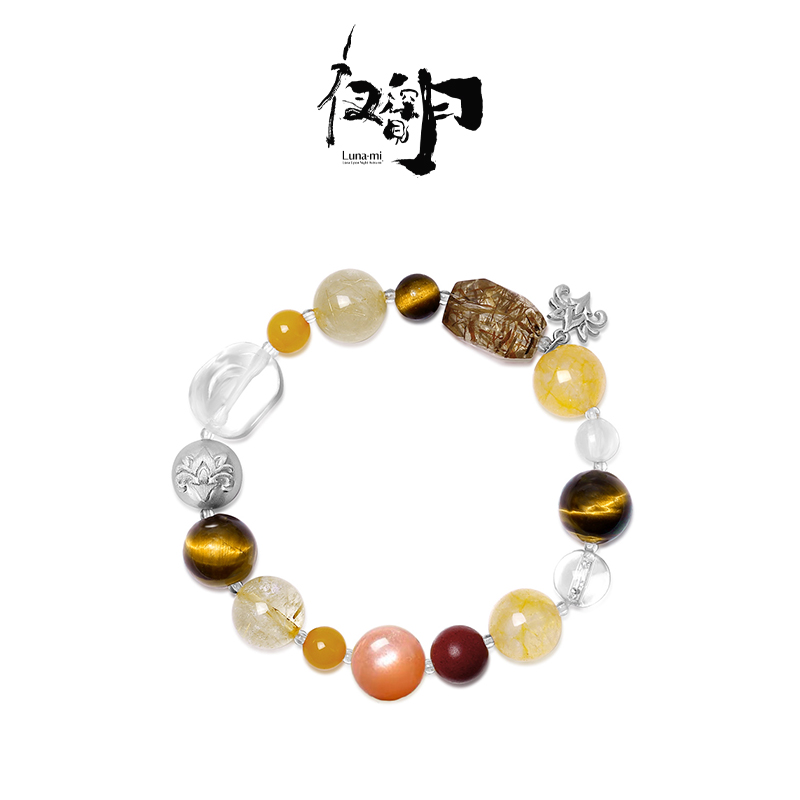 【Lunami 夜深见月】春日宴会系列忍冬水晶手串-四喜