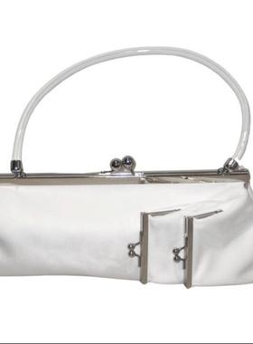 【LOWSH】白色前双口金腋下包 LB003PU(