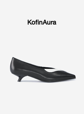 KofinAura Crisp Heels 西装牛皮小猫跟