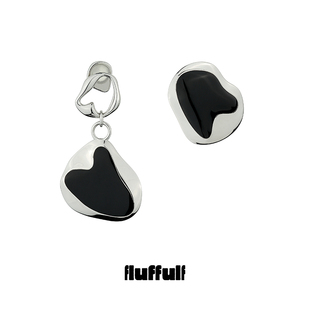 【Fluffulf】细胞絮语系列·流动的爱心细胞泡珐琅不对称耳环