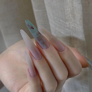 锦鲤入梦 显白手工美甲穿复古可替换戴甲 高定国风系列简约新中式