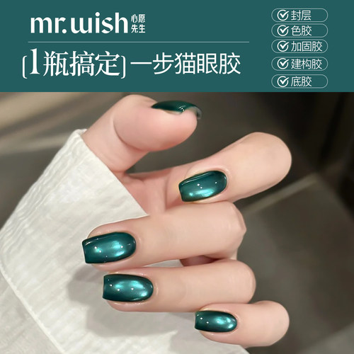 MR.WISH心愿先生一步猫眼月夜青穹甲油胶胶冷调复古指甲油正品
