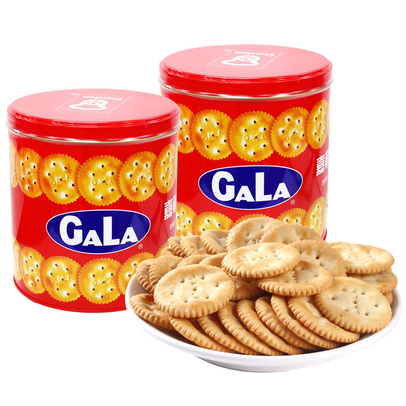 嘉顿加拿饼干400g罐装小圆饼咸味梳打饼干下午茶休闲零食酥香薄脆