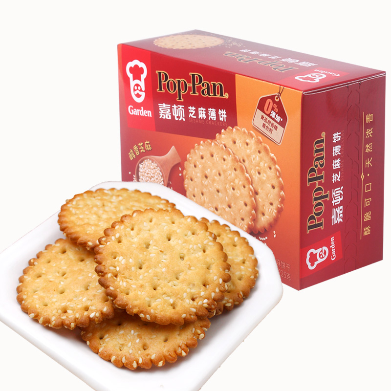 嘉顿芝麻薄饼225g薄脆饼干休闲下午茶点心饱腹充饥零食品小吃
