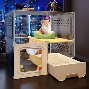猫别墅家用室内带厕所一体小型猫柜双层猫空笼猫咪屋舍新型猫笼子