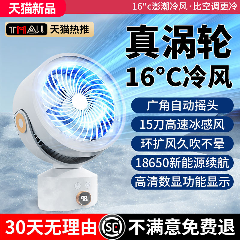 【限量清仓】2026新款空气循环扇电风扇家用超静音小型充电超长续