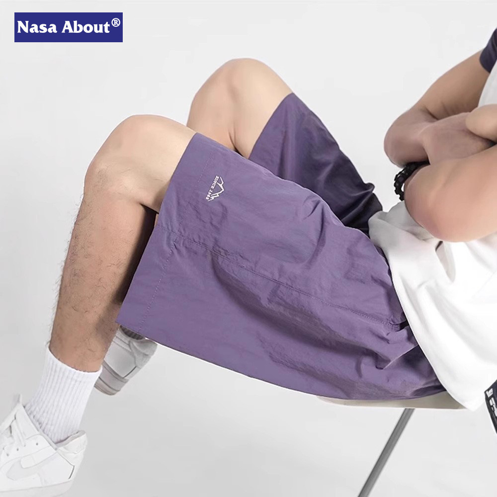 NASA户外速干短裤男夏季美式梭织潮牌运动沙滩五分裤透气凉感中裤