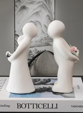 现代简约轻奢陶瓷情侣人家居摆设客厅电视柜茶几设计感抽象软装饰